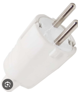 CLAVIJA ENCHUFE MACHO BLANCO