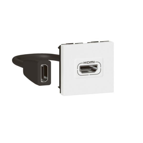 Base audio y vídeo Mosaic - HDMI Tipo A - preconectorizada - 2 módulos - Blanco